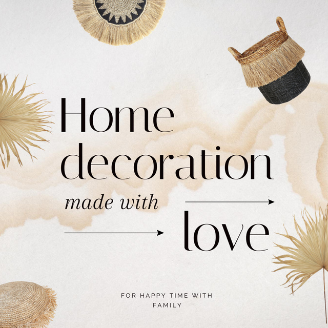 Home Decor Offer with Cute Handcrafted Things Instagram tervezősablon
