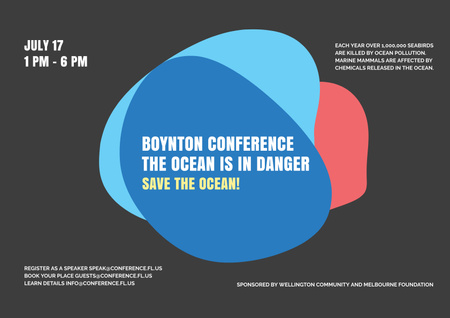 Ontwerpsjabloon van Poster A2 Horizontal van Boynton conference the ocean is in danger