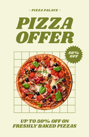 Pizza Offer with Discount Recipe Card Design Template