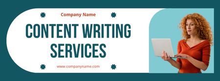 Special Content Writing Service With Laptop Facebook cover Design Template