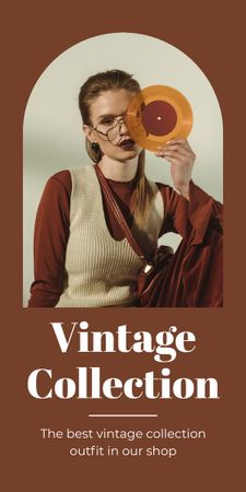 Pre-owned clothes stores vintage collection brown Graphic – шаблон для дизайну