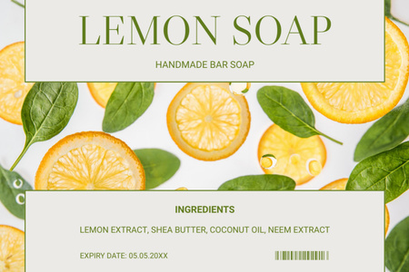 Csodálatos kézzel készített citrom szappan ajánlat Label tervezősablon