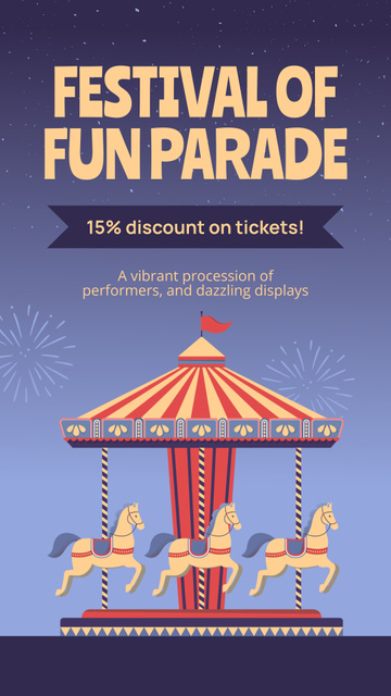 Szablon projektu Mesmerizing Festival Of Fun Parade With Discount On Admission Instagram Story
