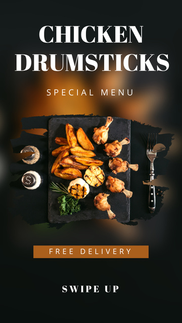 Chicken Wings Special Menu Offer Instagram Video Story Design Template