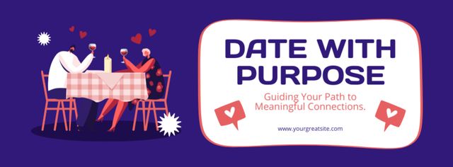 Date with Purpose for Young Men and Women Facebook cover Design Template
