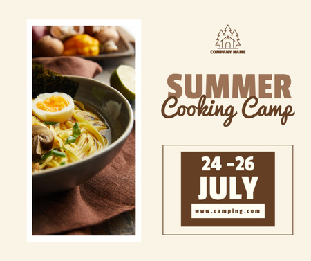 Acampamento de culinária de verão Facebook Modelo de Design