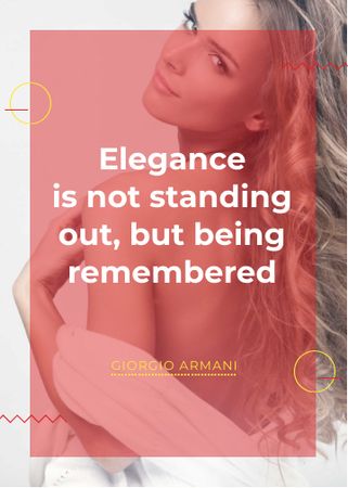 Elegance quote with Young attractive Woman Invitation Πρότυπο σχεδίασης