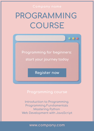 Computer Programming Course Ad Flayer Design Template