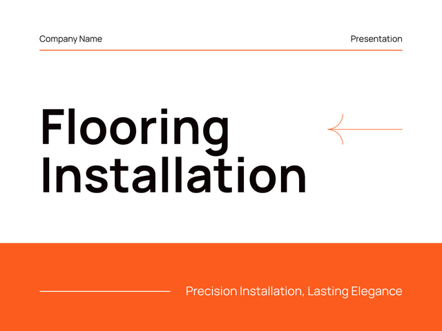 Flooring Installation Services Offer with Chart Presentation Design Template
