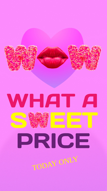 Sale offer with Candy and Kiss Instagram Story Tasarım Şablonu