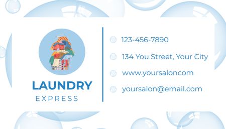 Template di design Offerta Servizio di Lavanderia Express Business Card US