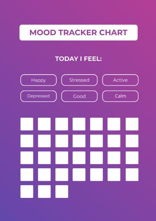 Mood Tracker Chart Schedule Planner Design Template