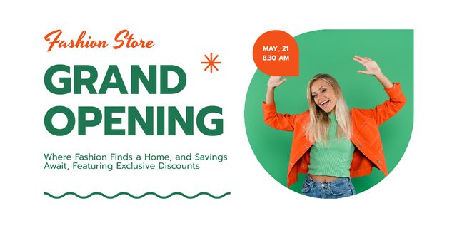 Fashion Store Grand Opening With Discounted Offers Twitterデザインテンプレート