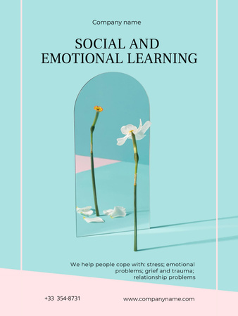 Sosyal ve Duygusal Öğrenme Duyurusu Poster US Tasarım Şablonu
