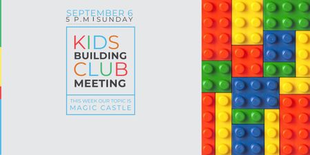 Lego Building Club meeting Constructor Bricks Image Design Template