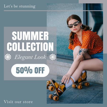 Ontwerpsjabloon van Instagram van Elegante zomermode-uitverkoop