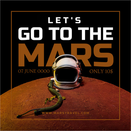 Platilla de diseño Helmet from Space Suit Lying on Mars Planet Instagram