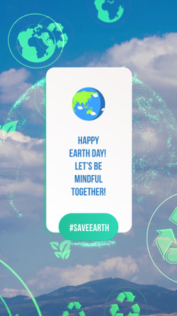 Template di design Saluto della Giornata della Terra con vista panoramica sulle montagne TikTok Video