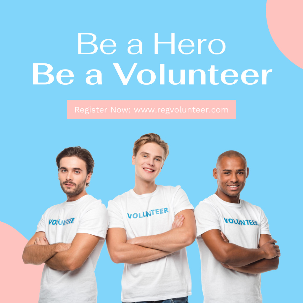 Volunteering Event Announcement With Slogan Instagram Šablona návrhu