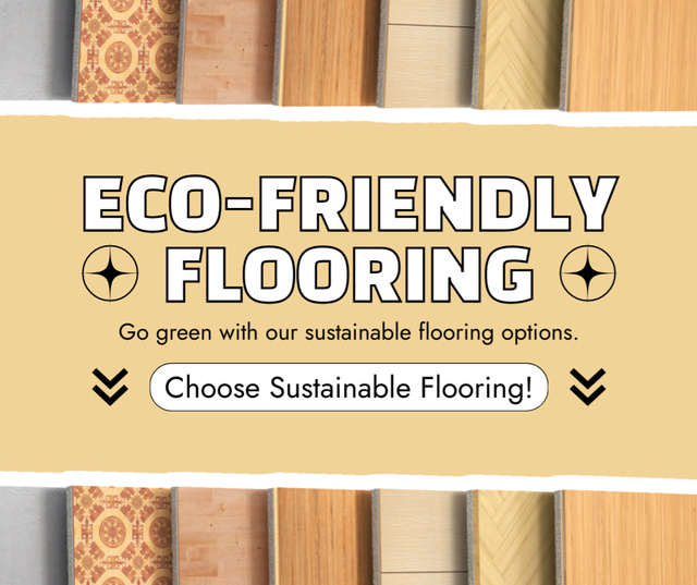 Eco-Friendly Flooring Ad Facebook Šablona návrhu