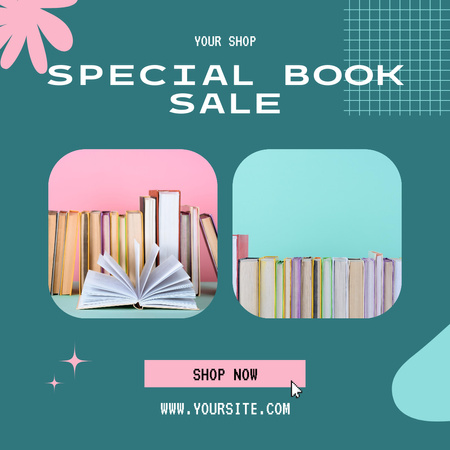 Special Sale of Books on Blue Instagramデザインテンプレート