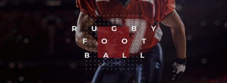 Designvorlage rugby-werbung mit american-football-spieler für Facebook cover