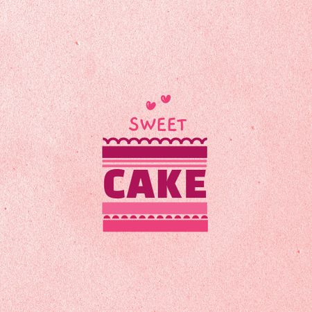 Bakery Ad with Cherry Cake Logo Modelo de Design