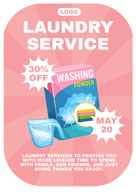 Offer Discounts on Laundry Service Posterデザインテンプレート