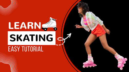 Roller Skating Offer with Girl Youtube Thumbnail Design Template