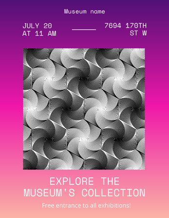 Museum Exhibition Announcement on Gradient Poster 8.5x11in Design Template