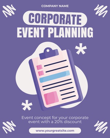 Platilla de diseño Discount on Creating Concept for Corporate Events Instagram Post Vertical