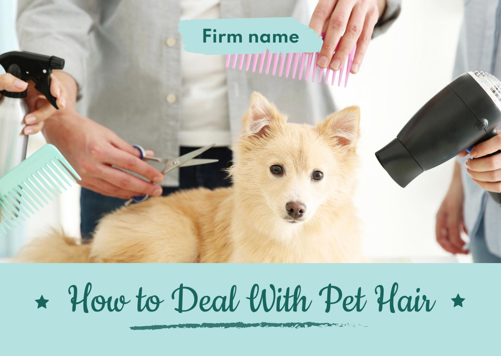 Designvorlage Pet salon offer with Cute Puppy für Card
