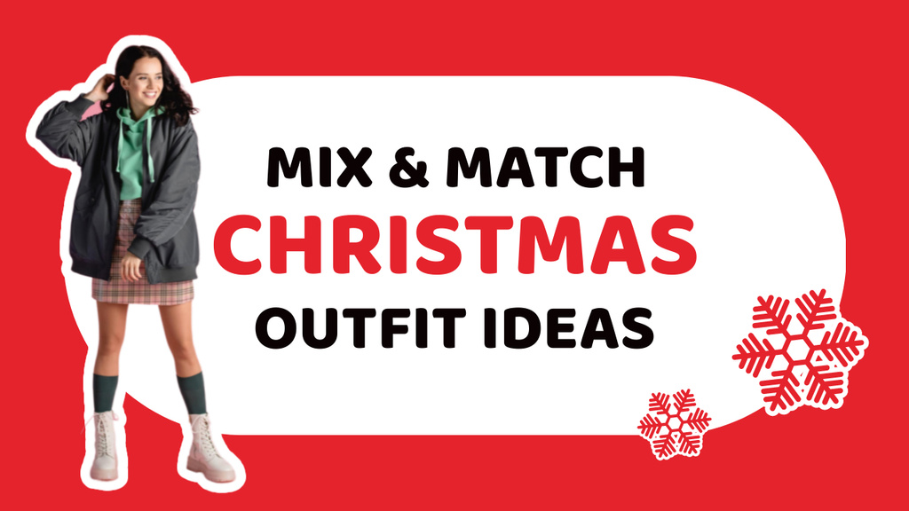 Ontwerpsjabloon van Youtube Thumbnail van Christmas Outfit Ideas Red