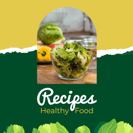Ontwerpsjabloon van Instagram van Healthy Food Recipes Ad