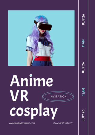 Designvorlage Asiatisches Mädchen im Anime-Cosplay-Kostüm für Poster