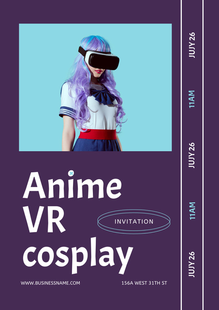 Asian Girl in Anime Cosplay Costume Poster Design Template