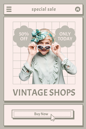 Old lady for vintage shop grey Pinterest Design Template