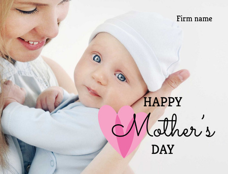 Mother holding Child on Mother's Day Postcard 4.2x5.5in Design Template