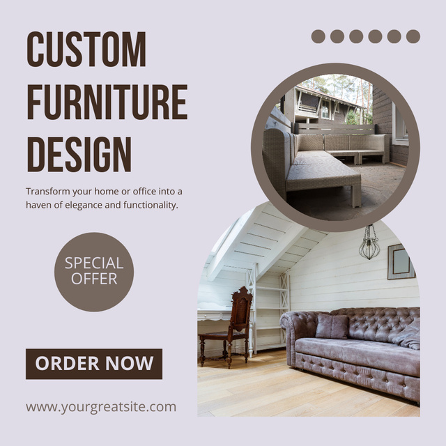 Services of Custom Furniture Design Instagram Design Template