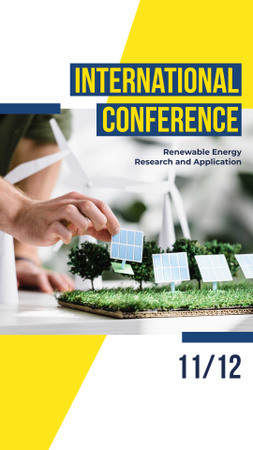 Renewable Energy Conference Announcement with Solar Panels Model Instagram Story Design Template