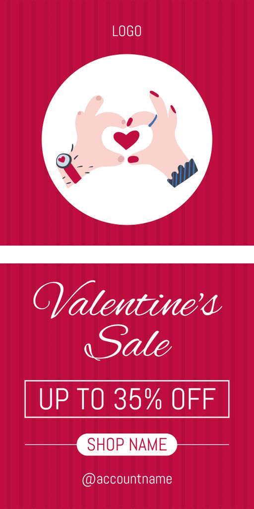 Valentine's Day Sale Announcement on Hot Pink Graphic Design Template