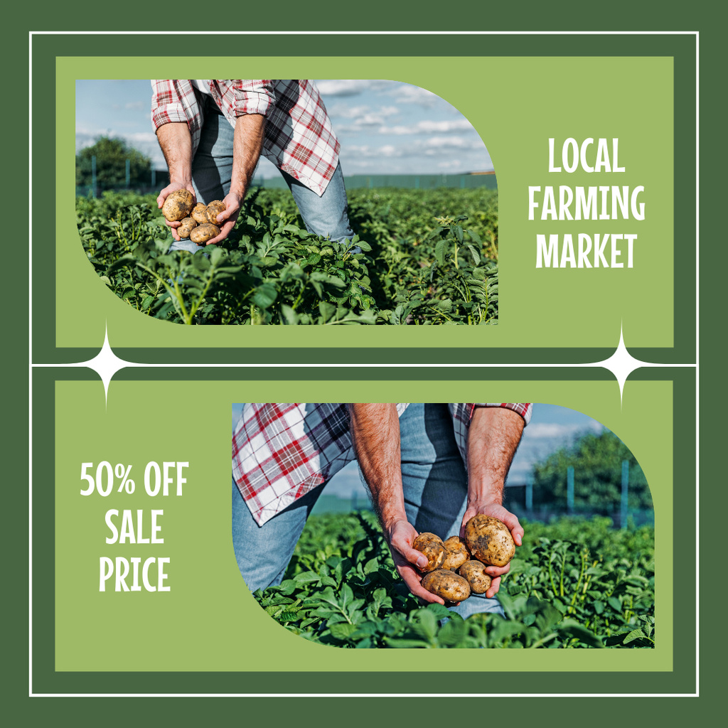 Discount on Farm Products from Local Farm Instagram AD – шаблон для дизайну