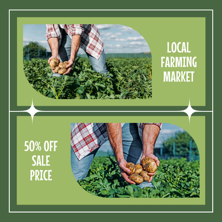 Kedvezmény a helyi farm mezőgazdasági termékeire Instagram AD tervezősablon