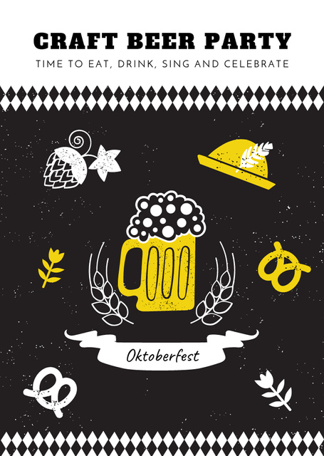 Platilla de diseño Traditional Oktoberfest Treat With Craft Beer Postcard A6 Vertical