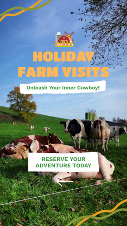 Lovely Holiday Farm Visits Offer With Booking TikTok Video Design Template