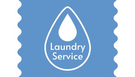 Laundry Service Offer with White Drop Business Card US Design Template
