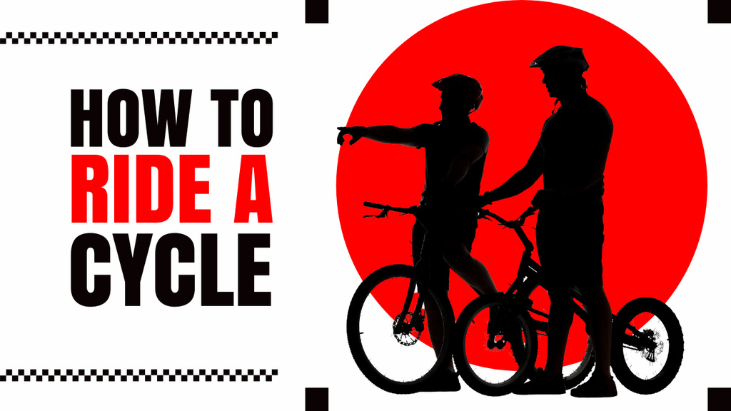 How to Ride A Cycle Youtube Thumbnail tervezősablon