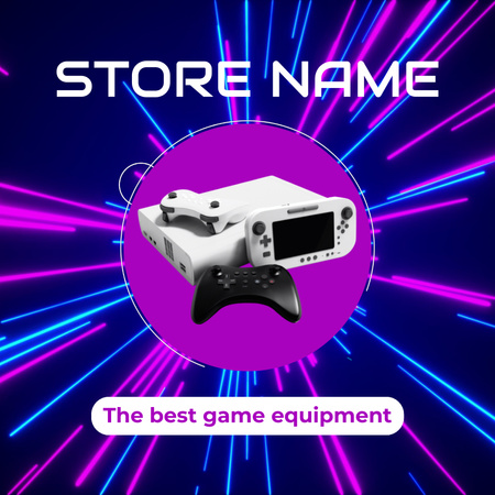 Bright Game Equipment Store promóció Animated Logo tervezősablon