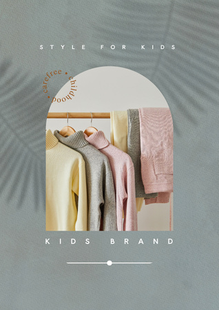 Designvorlage Kids Brand Clothes Offer with Cute Swimsuit für Poster