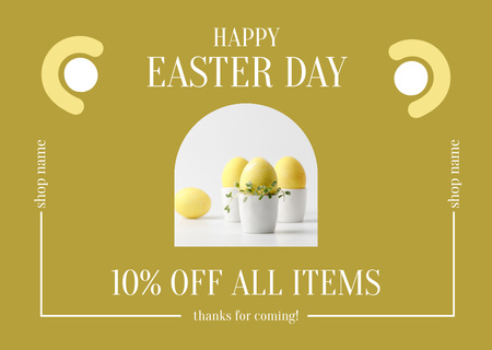 Easter Discount Offer on All Items Card Design Template